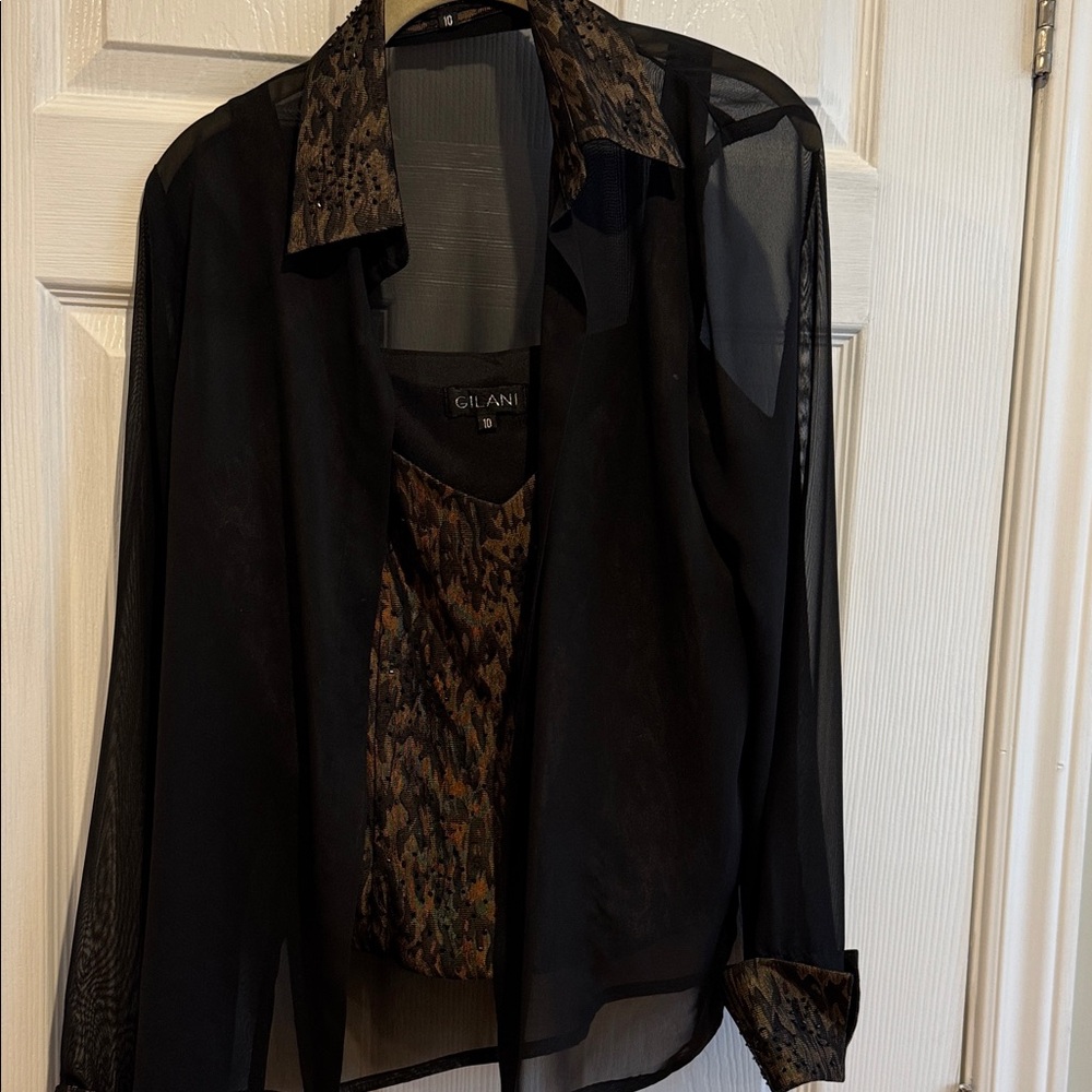 Chic Black and Brown two piece Blouse by Gilani